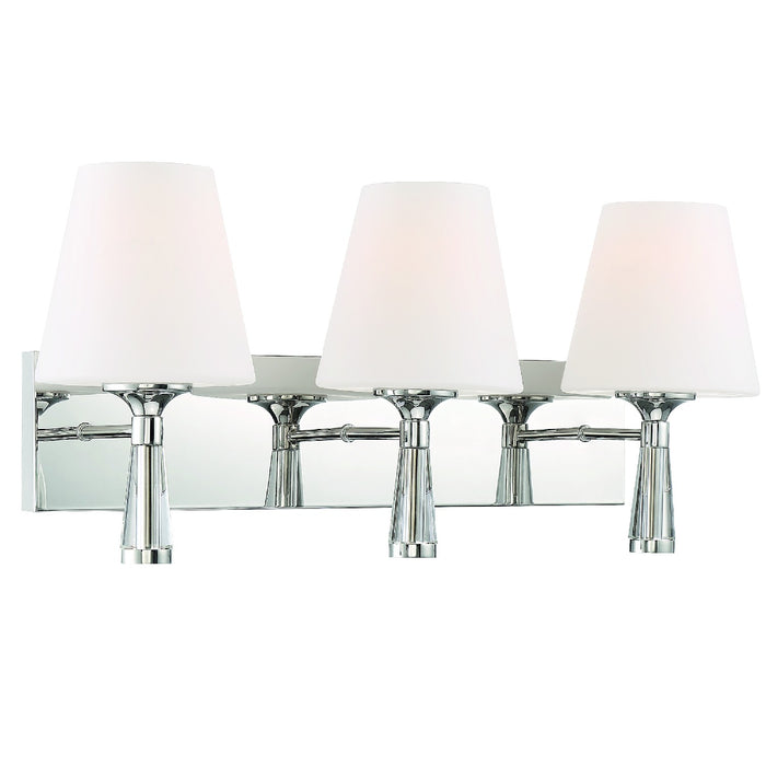 Crystorama RAM-A3403-PN Three Light Bathroom Vanity, Polished Nickel