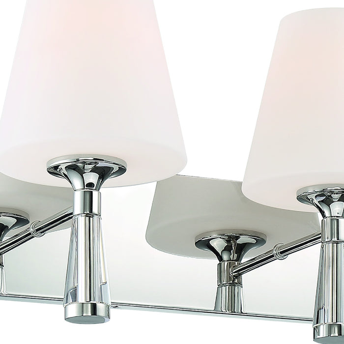 Crystorama RAM-A3403-PN Three Light Bathroom Vanity, Polished Nickel