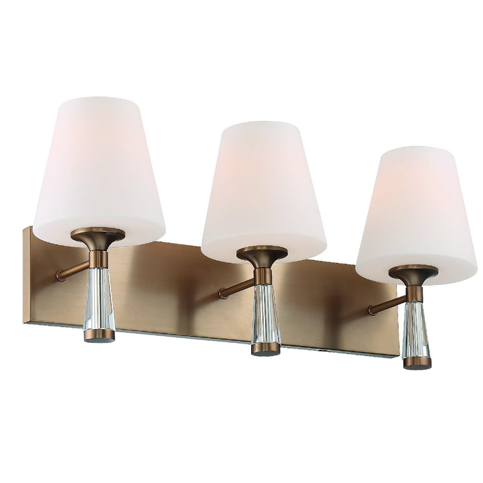 Crystorama RAM-A3403-VG Three Light Bathroom Vanity, Vibrant Gold