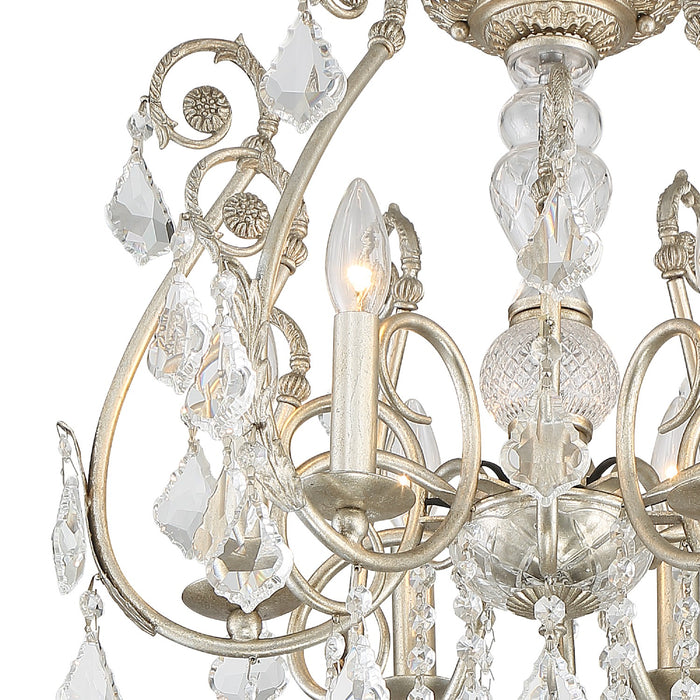 Crystorama 5115-OS-CL-MWP_CEILING Six Light Semi Flush Mount, Olde Silver