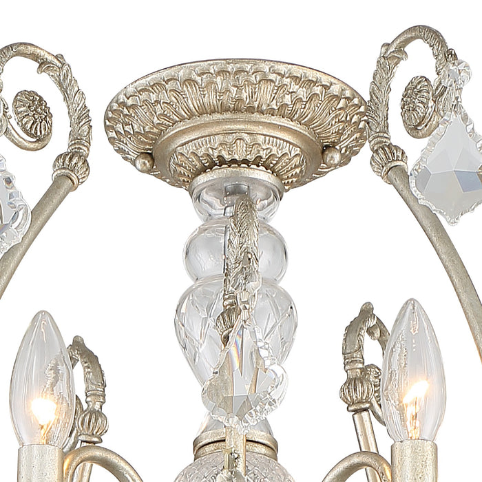 Crystorama 5115-OS-CL-MWP_CEILING Six Light Semi Flush Mount, Olde Silver