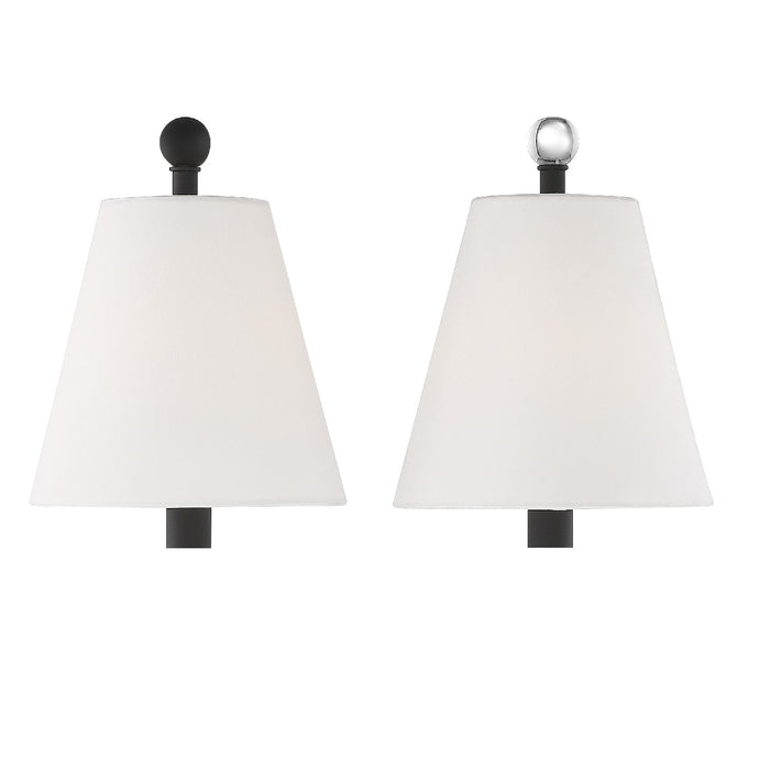 Crystorama RIV-383-BF Two Light Wall Sconce, Black Forged