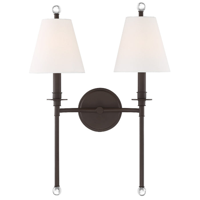 Crystorama RIV-383-DB Two Light Wall Sconce, Dark Bronze