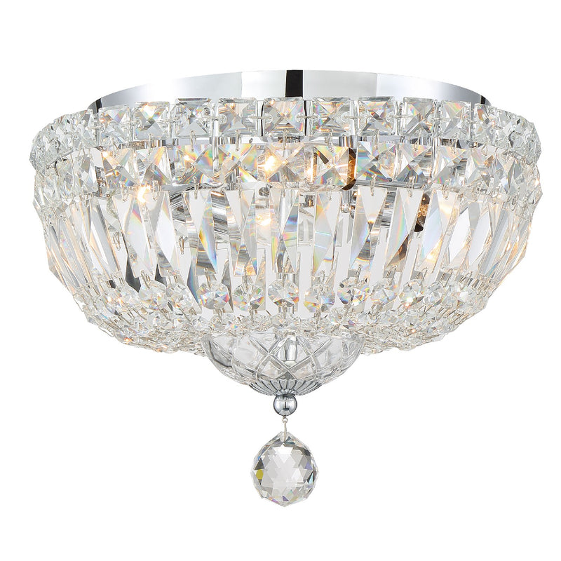 Crystorama ROS-A1003-CH-CL-MWP Three Light Flush Mount, Polished Chrome