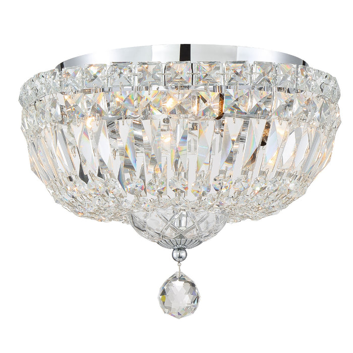 Crystorama ROS-A1003-CH-CL-MWP Three Light Flush Mount, Polished Chrome