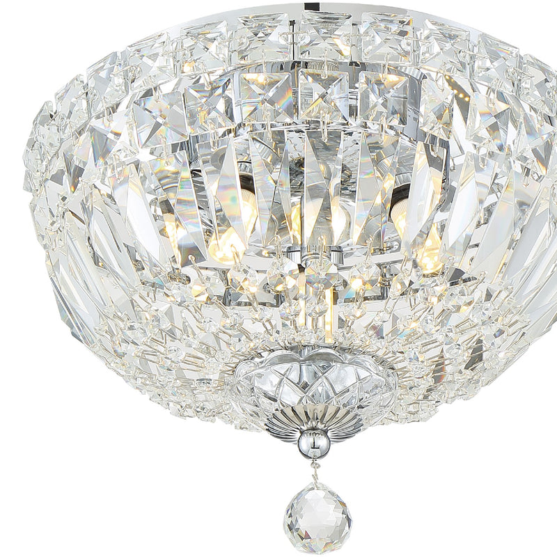 Crystorama ROS-A1003-CH-CL-MWP Three Light Flush Mount, Polished Chrome
