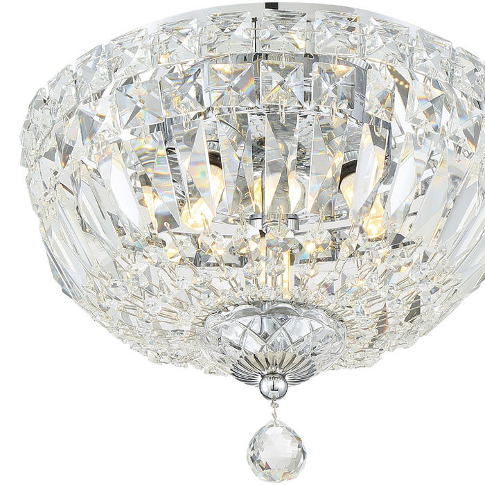 Crystorama ROS-A1003-CH-CL-MWP Three Light Flush Mount, Polished Chrome