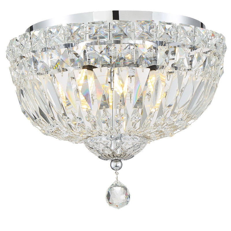 Crystorama ROS-A1004-CH-CL-MWP Four Light Flush Mount, Polished Chrome