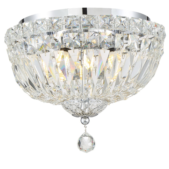Crystorama ROS-A1004-CH-CL-MWP Four Light Flush Mount, Polished Chrome