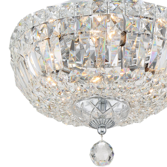 Crystorama ROS-A1004-CH-CL-MWP Four Light Flush Mount, Polished Chrome