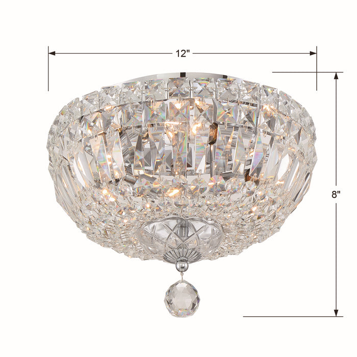 Crystorama ROS-A1004-CH-CL-MWP Four Light Flush Mount, Polished Chrome