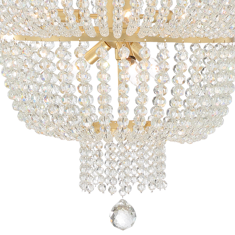 Crystorama 610-GA Eight Light Chandelier, Antique Gold