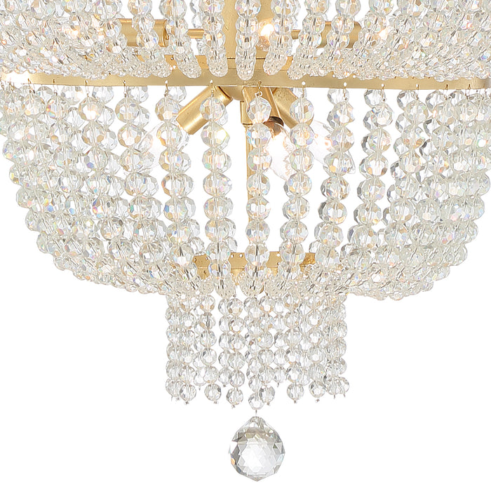 Crystorama 610-GA Eight Light Chandelier, Antique Gold