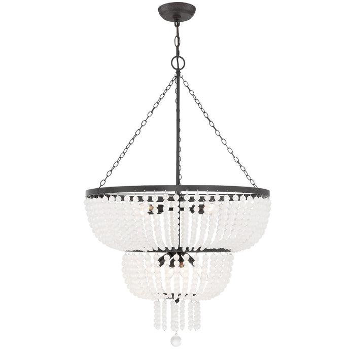 Crystorama 610-MK Eight Light Chandelier, Matte Black