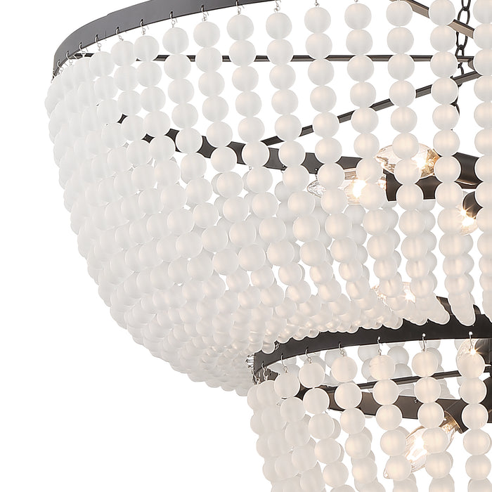 Crystorama 610-MK Eight Light Chandelier, Matte Black