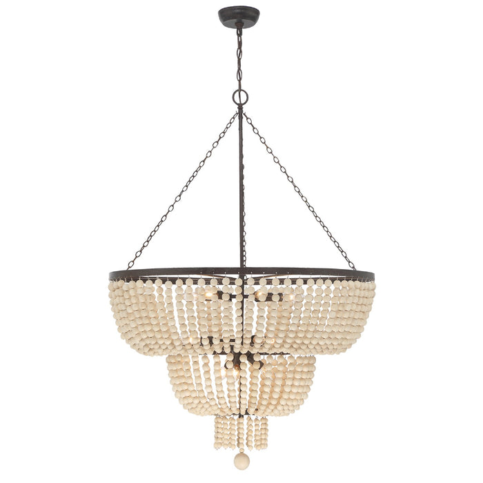 Crystorama 612-FB 12 Light Chandelier, Forged Bronze