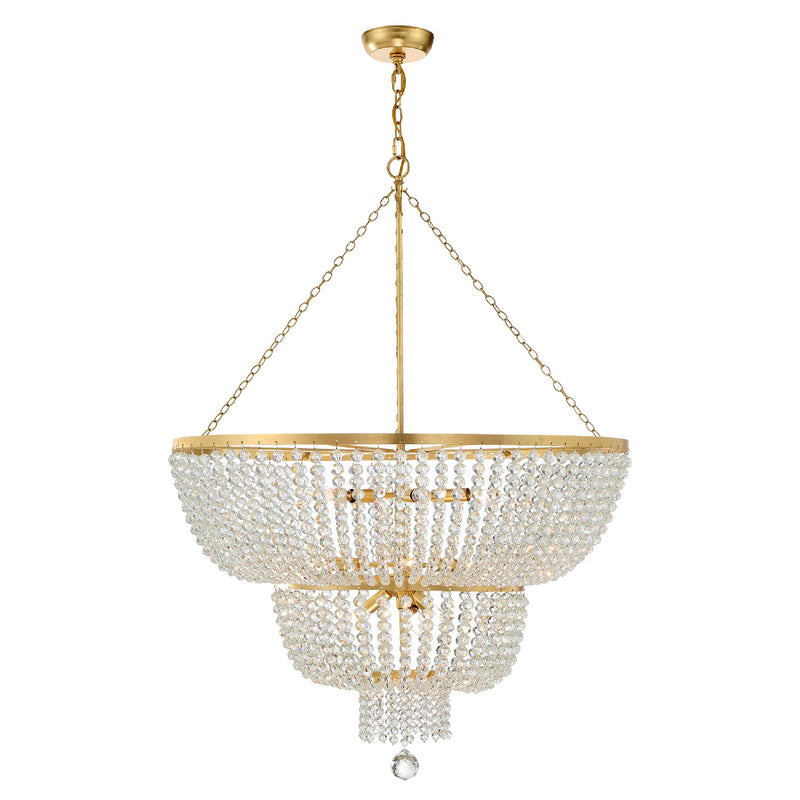 Crystorama 612-GA 12 Light Chandelier, Antique Gold