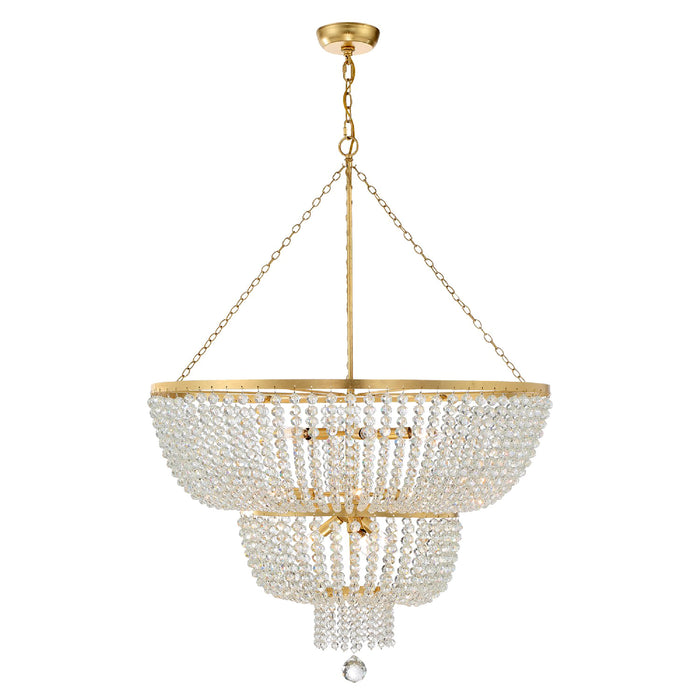 Crystorama 612-GA 12 Light Chandelier, Antique Gold