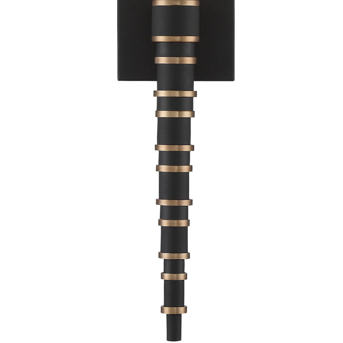 Crystorama SLO-A3601-VG-BF One Light Wall Sconce, Vibrant Gold + Black Forged