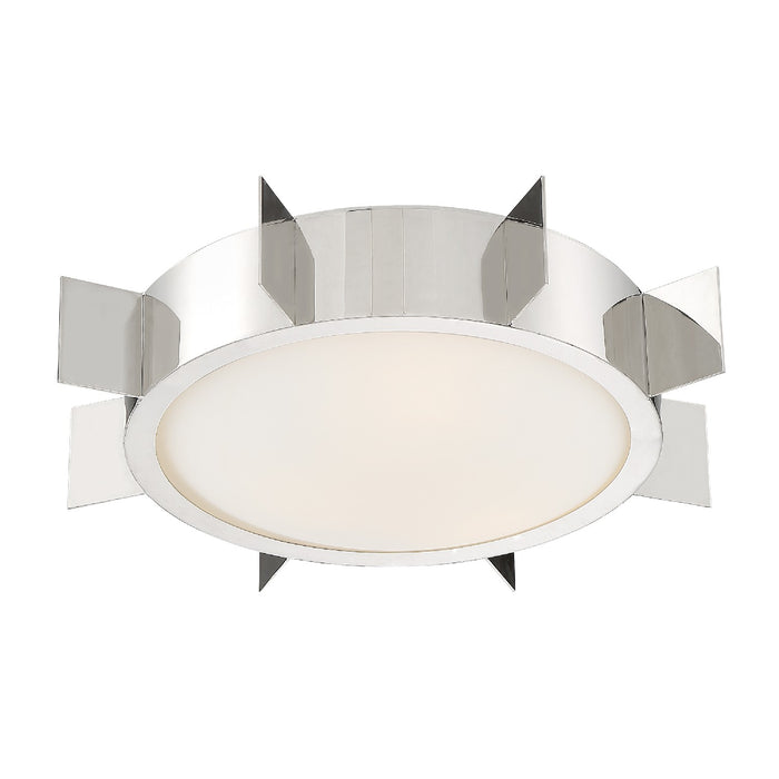 Crystorama SOL-A3103-PN Three Light Flush Mount, Polished Nickel