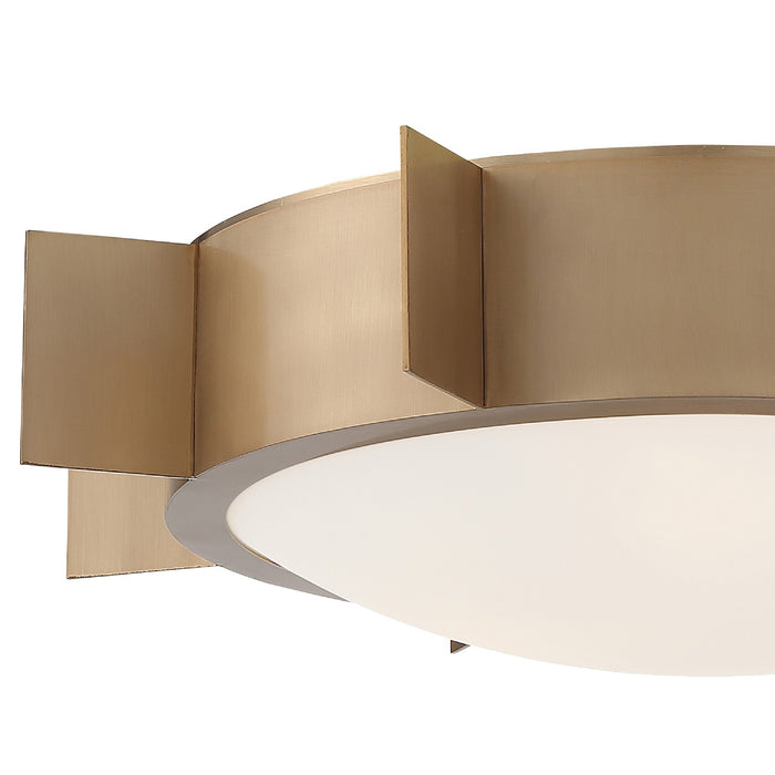 Crystorama SOL-A3103-VG Three Light Flush Mount, Vibrant Gold