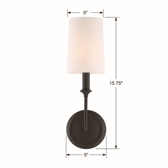 Crystorama 2241-BF One Light Wall Sconce, Black Forged
