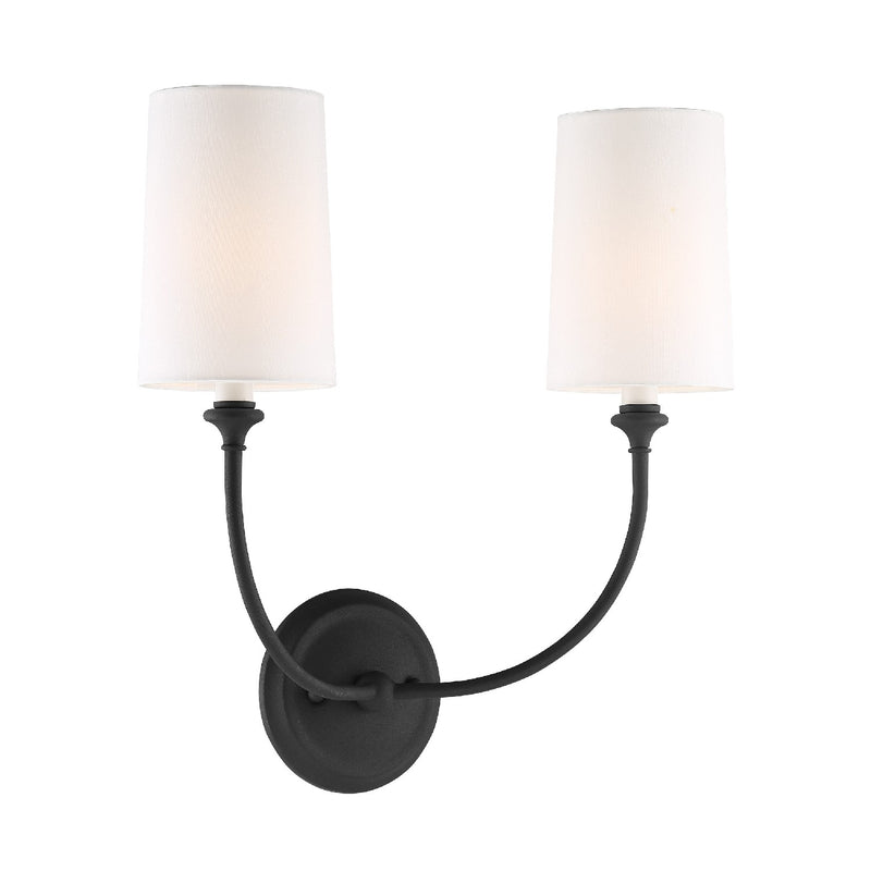 Crystorama 2242-BF Two Light Wall Sconce, Black Forged