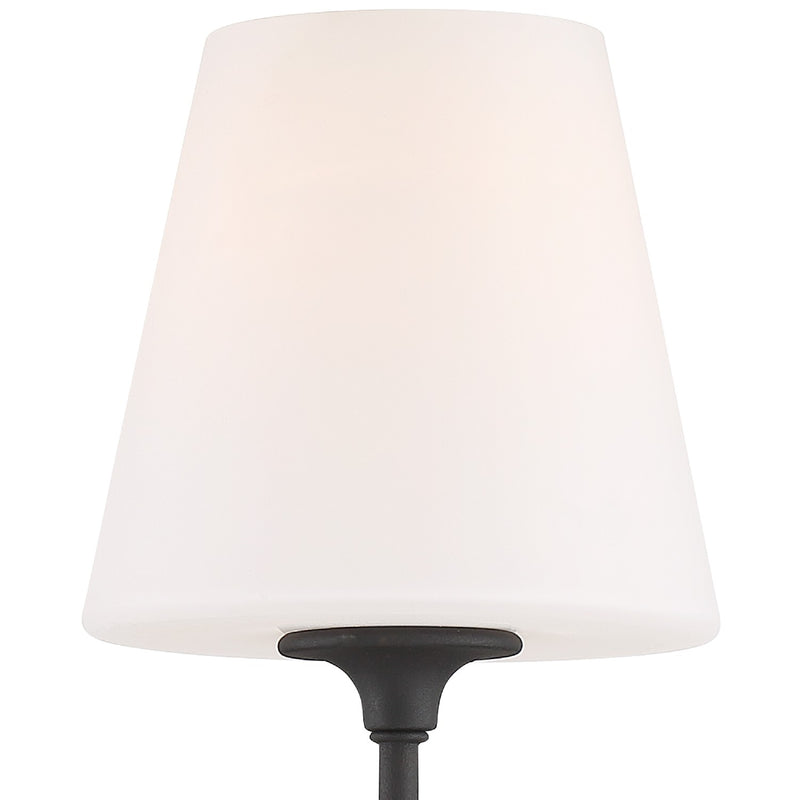 Crystorama 2441-OP-BF One Light Wall Sconce, Black Forged