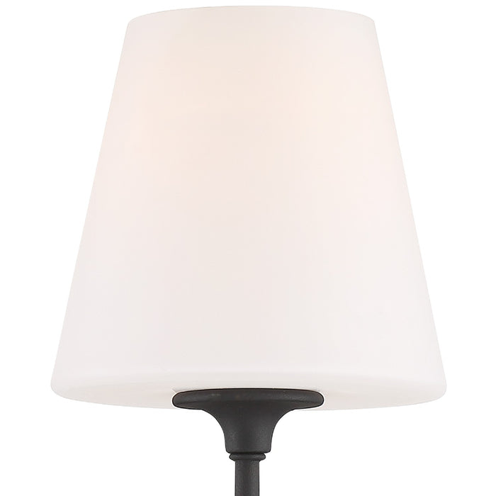 Crystorama 2441-OP-BF One Light Wall Sconce, Black Forged