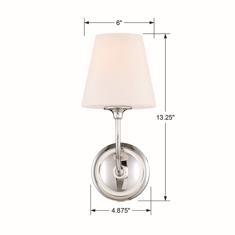 Crystorama 2441-OP-CH One Light Wall Sconce, Polished Chrome