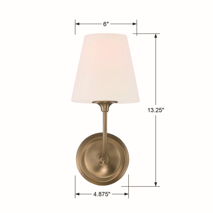 Crystorama 2441-OP-VG One Light Wall Sconce, Vibrant Gold