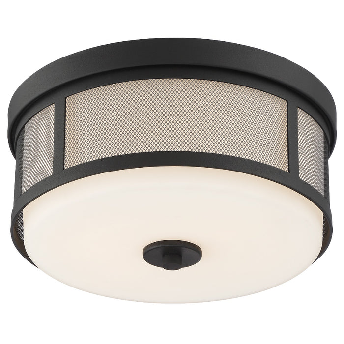 Crystorama TRV-A3802-BF Two Light Flush Mount, Black Forged