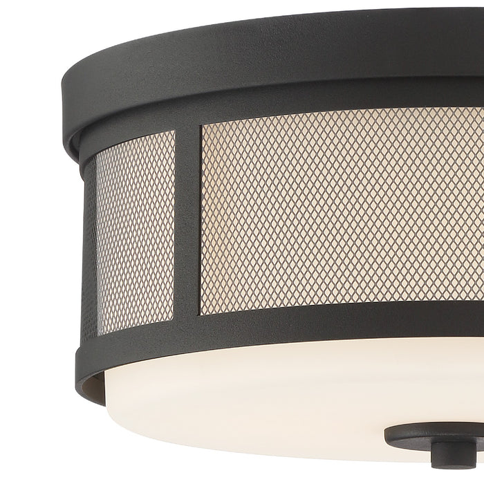 Crystorama TRV-A3802-BF Two Light Flush Mount, Black Forged