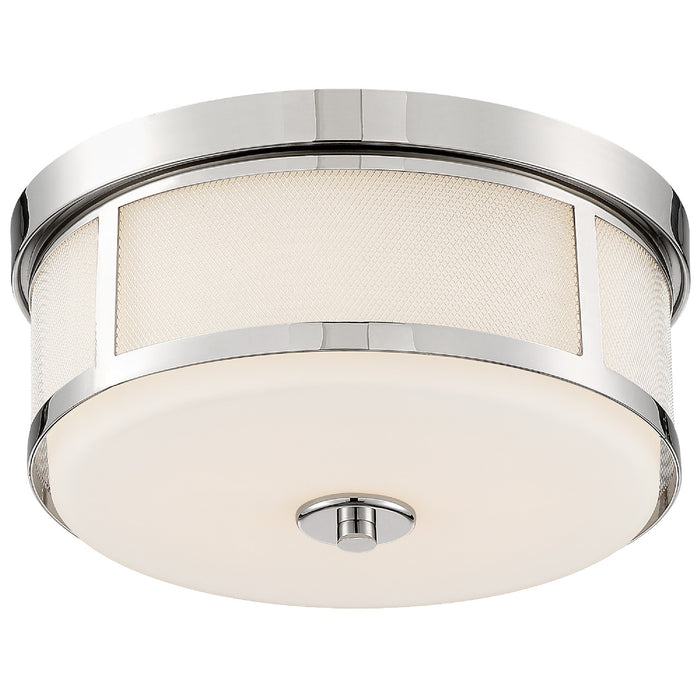 Crystorama TRV-A3802-PN Two Light Flush Mount, Polished Nickel