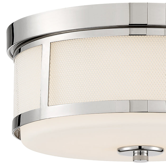 Crystorama TRV-A3802-PN Two Light Flush Mount, Polished Nickel