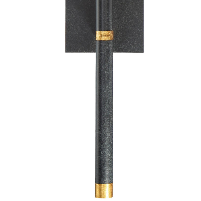 Crystorama WES-9901-BK-GA One Light Wall Sconce, Black + Antique Gold