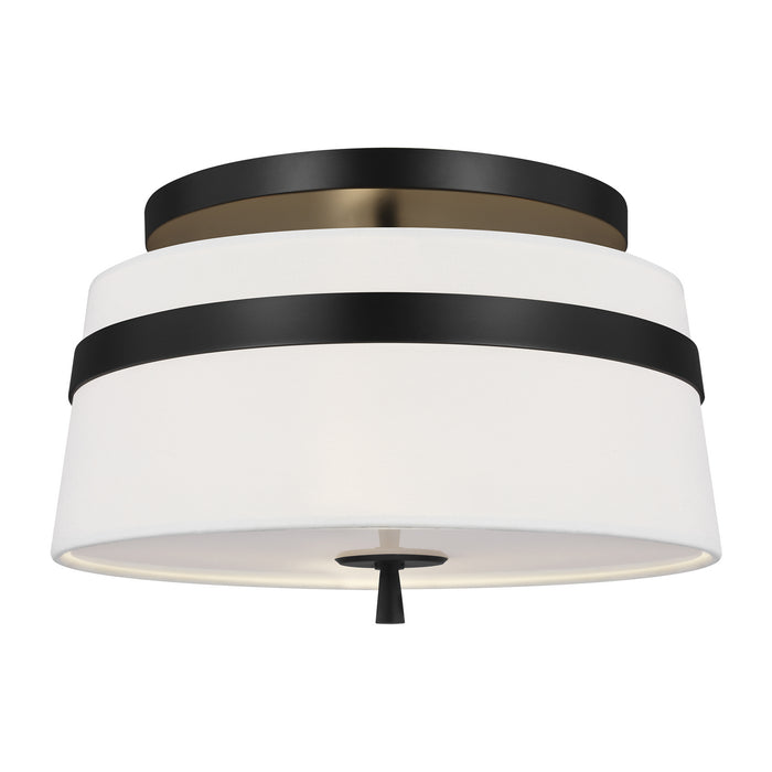 Visual Comfort Studio AF1143AI Three Light Semi-Flush Mount, Aged Iron
