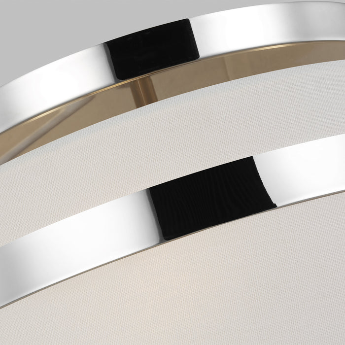 Visual Comfort Studio AF1143PN Three Light Semi-Flush Mount, Polished Nickel