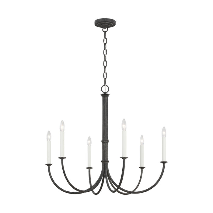 Visual Comfort Studio CC1146IO Six Light Chandelier, Iron Oxide