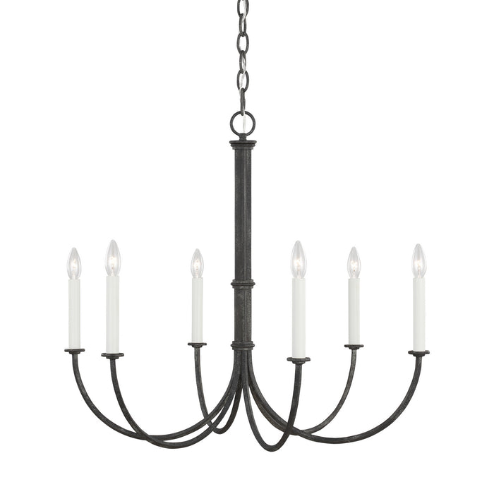 Visual Comfort Studio CC1146IO Six Light Chandelier, Iron Oxide