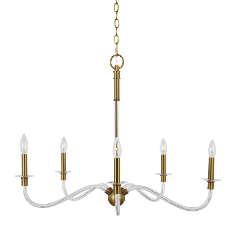 Visual Comfort Studio CC1315BBS Five Light Chandelier, Burnished Brass