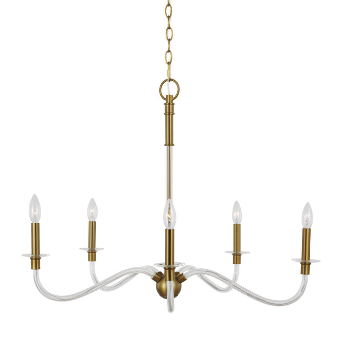 Visual Comfort Studio CC1315BBS Five Light Chandelier, Burnished Brass