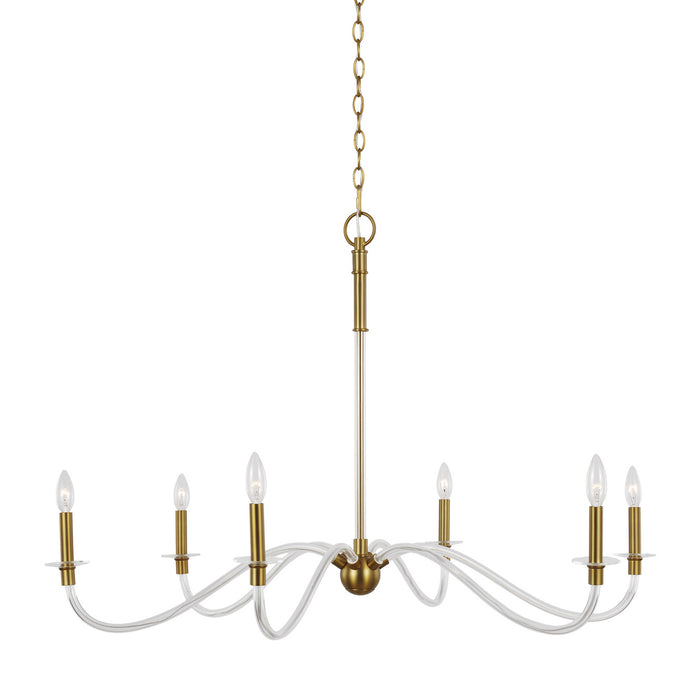 Visual Comfort Studio CC1326BBS Six Light Chandelier, Burnished Brass