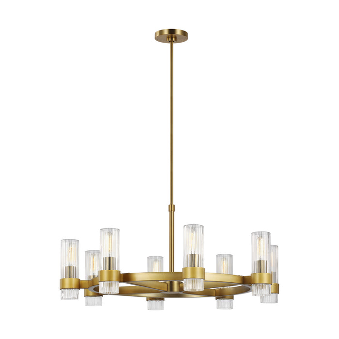 Visual Comfort Studio CC1378BBS Eight Light Chandelier, Burnished Brass