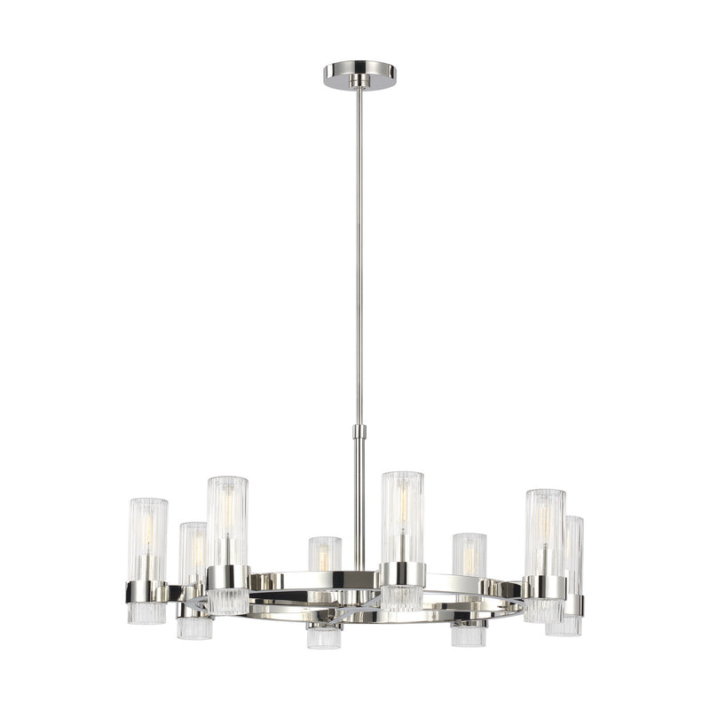 Visual Comfort Studio CC1378PN Eight Light Chandelier, Polished Nickel