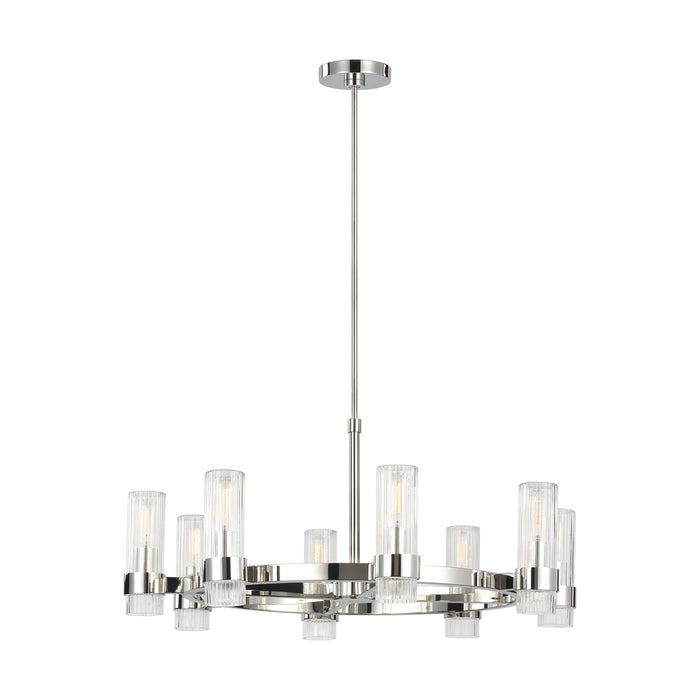 Visual Comfort Studio CC1378PN Eight Light Chandelier, Polished Nickel