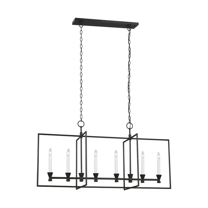 Visual Comfort Studio CC1406AI Six Light Chandelier, Aged Iron