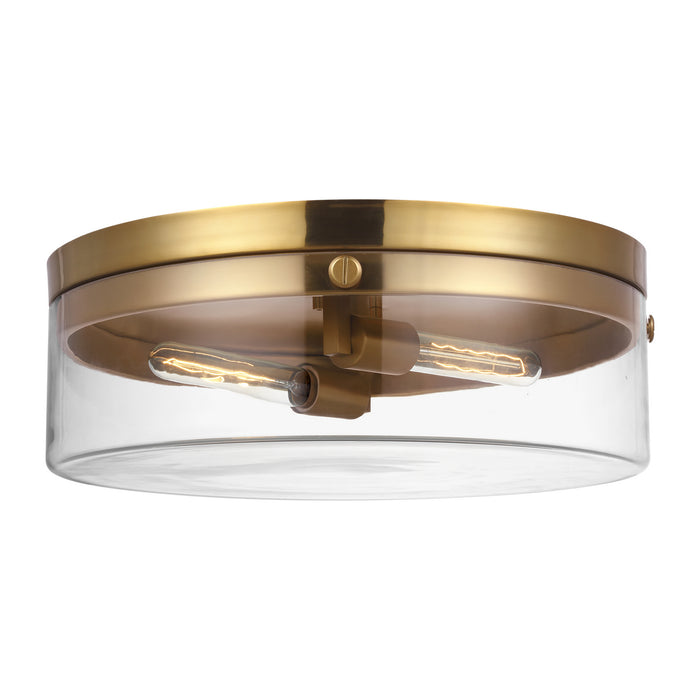 Visual Comfort Studio CF1032BBS Two Light Flush Mount, Burnished Brass