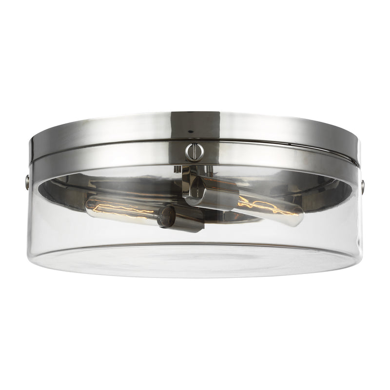 Visual Comfort Studio CF1032PN Two Light Flush Mount, Polished Nickel