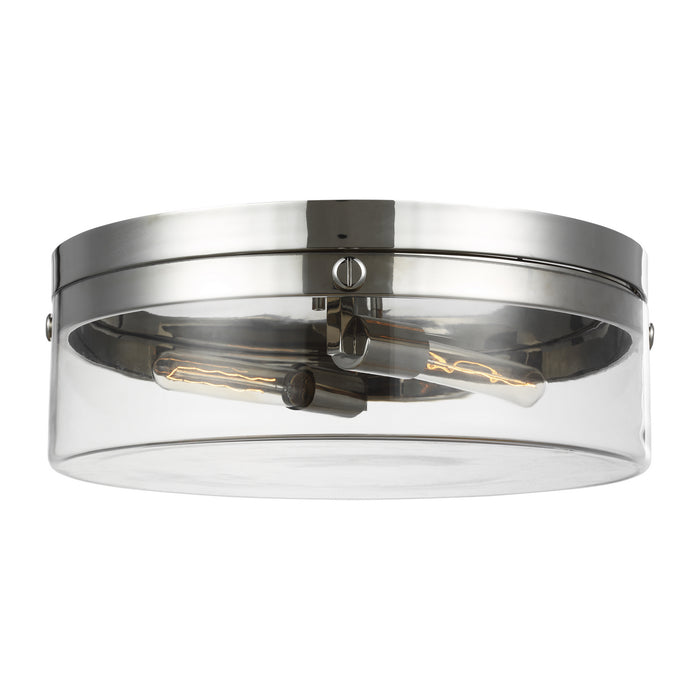 Visual Comfort Studio CF1032PN Two Light Flush Mount, Polished Nickel